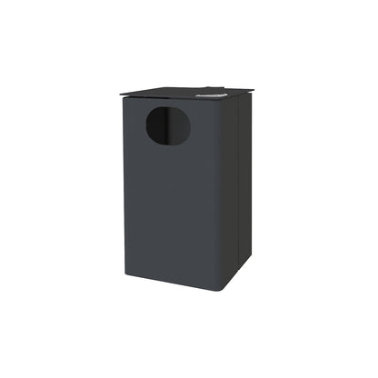 Outdoor waste collector with ashtray, capacity 35 l, HxWxD 537 x 325 x 388 mm, iron glimmer.