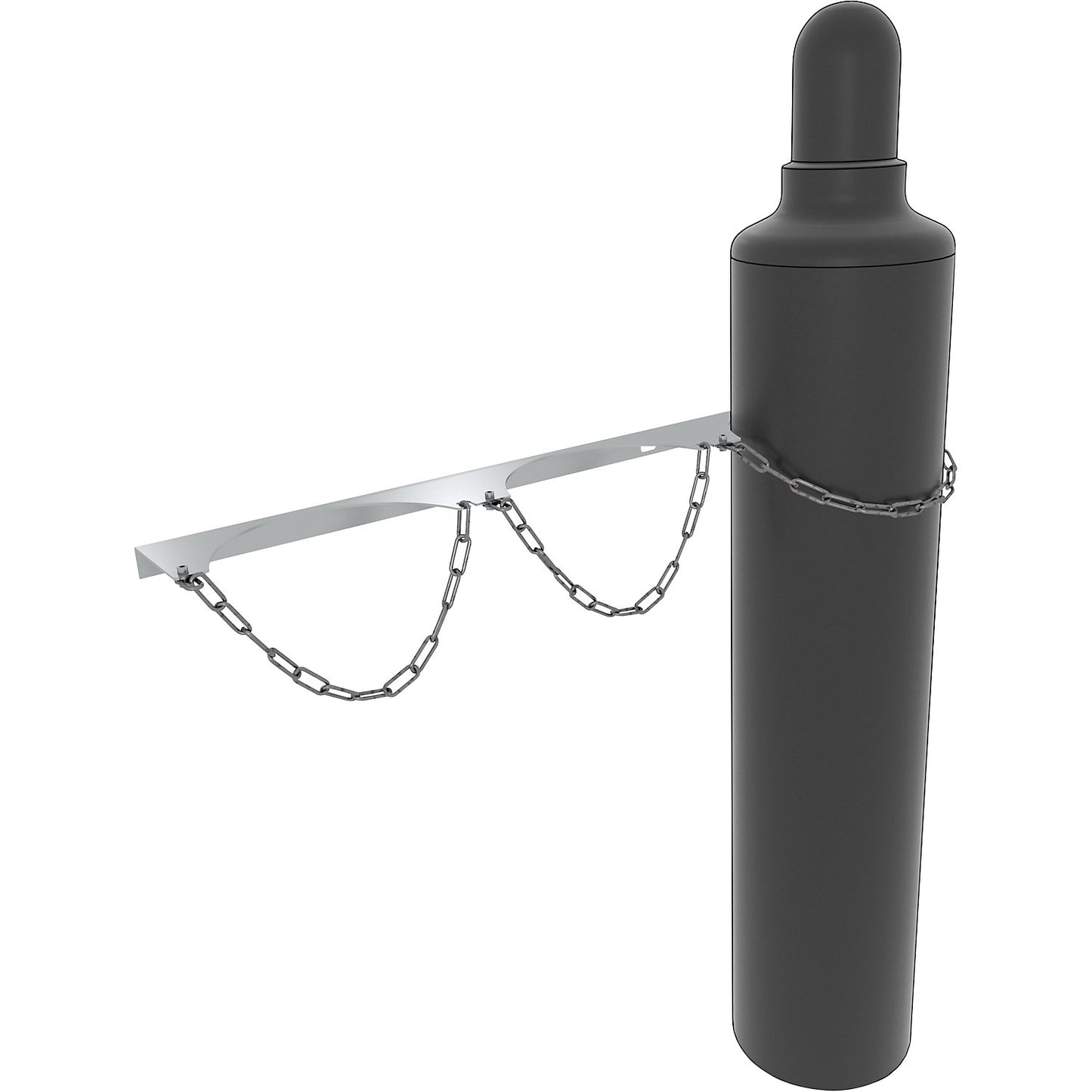 Gas cylinder wall mounting bracket, for 3 bottles, for max. cylinder-Ø 230 mm.