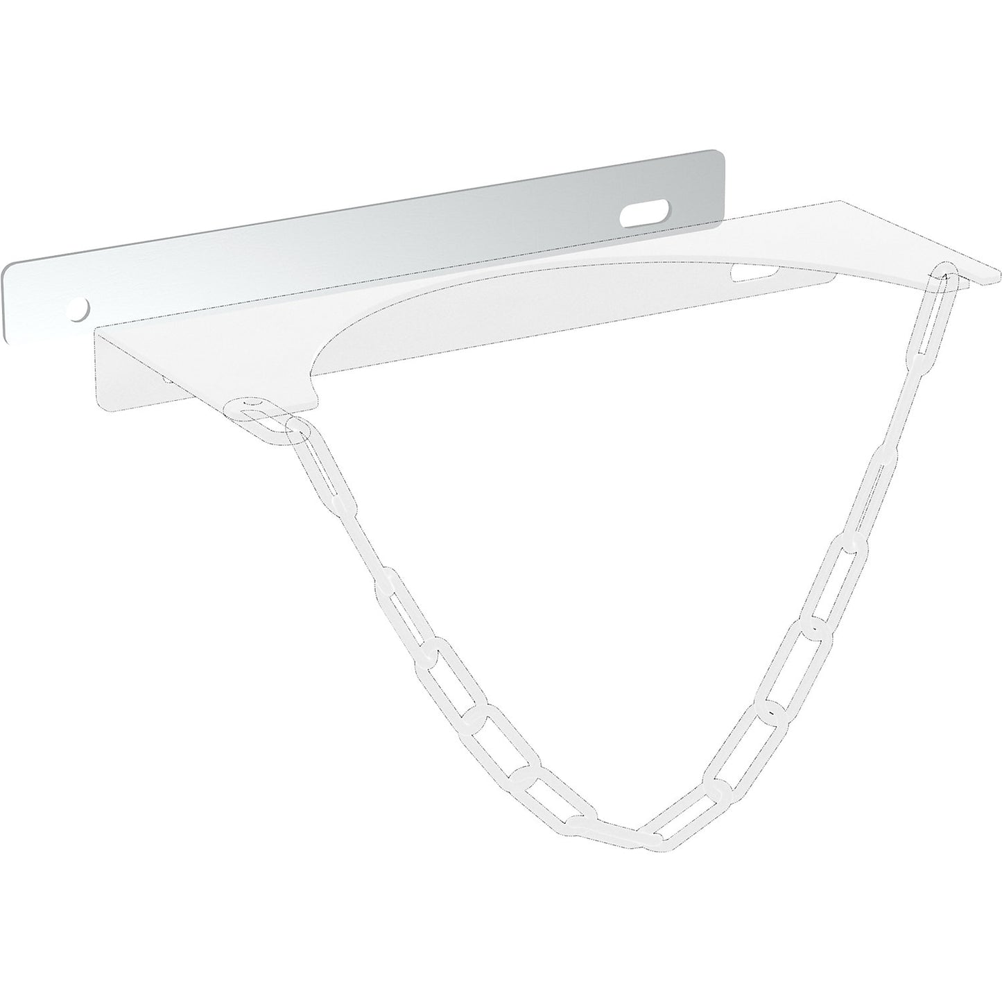 Mesh panel mounting plate, for gas cylinder wall bracket for max. cylinder Ø 230 mm, for 1 cylinder.