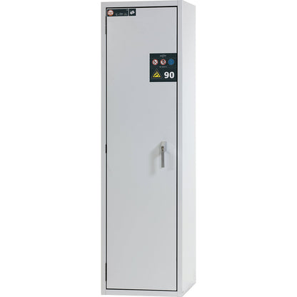 G90 fire-resistant pressurised gas cylinder cupboard, for storage in workrooms, for 2 x 50 l bottles.