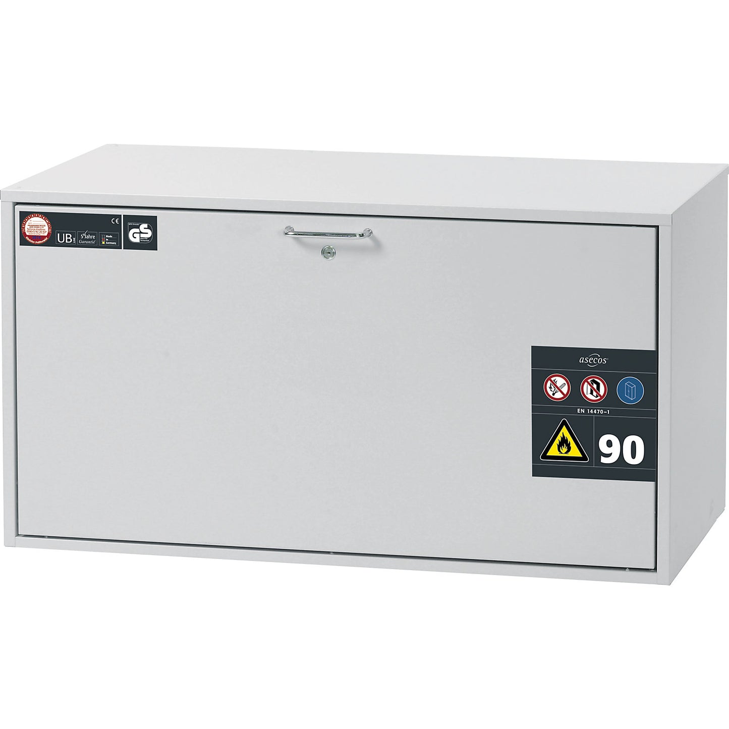 Type 90 fire resistant add-on drawer unit for hazardous goods, HxW 600 x 1102 mm, 1 drawer.