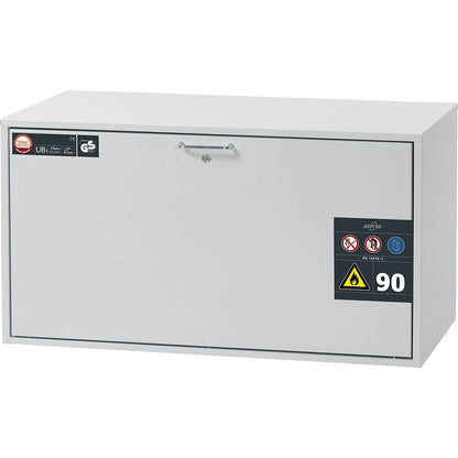 Type 90 fire resistant add-on drawer unit for hazardous goods, HxW 600 x 1102 mm, 1 drawer.