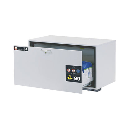 Type 90 fire resistant add-on drawer unit for hazardous goods, HxW 600 x 1102 mm, 1 drawer.