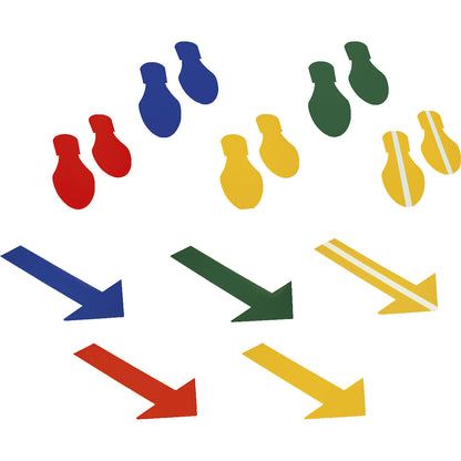 Floor marking, symbol: arrow, LxW 250 x 150 mm, yellow.