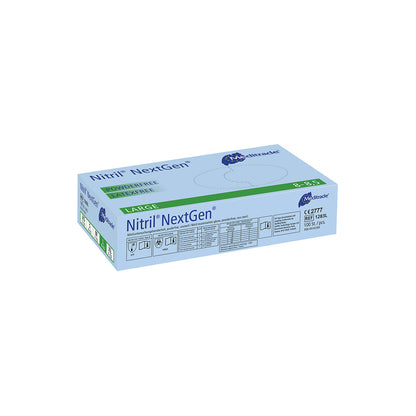 Meditrade nitrile disposable gloves, pack of 1000, food grade, blue, size L.