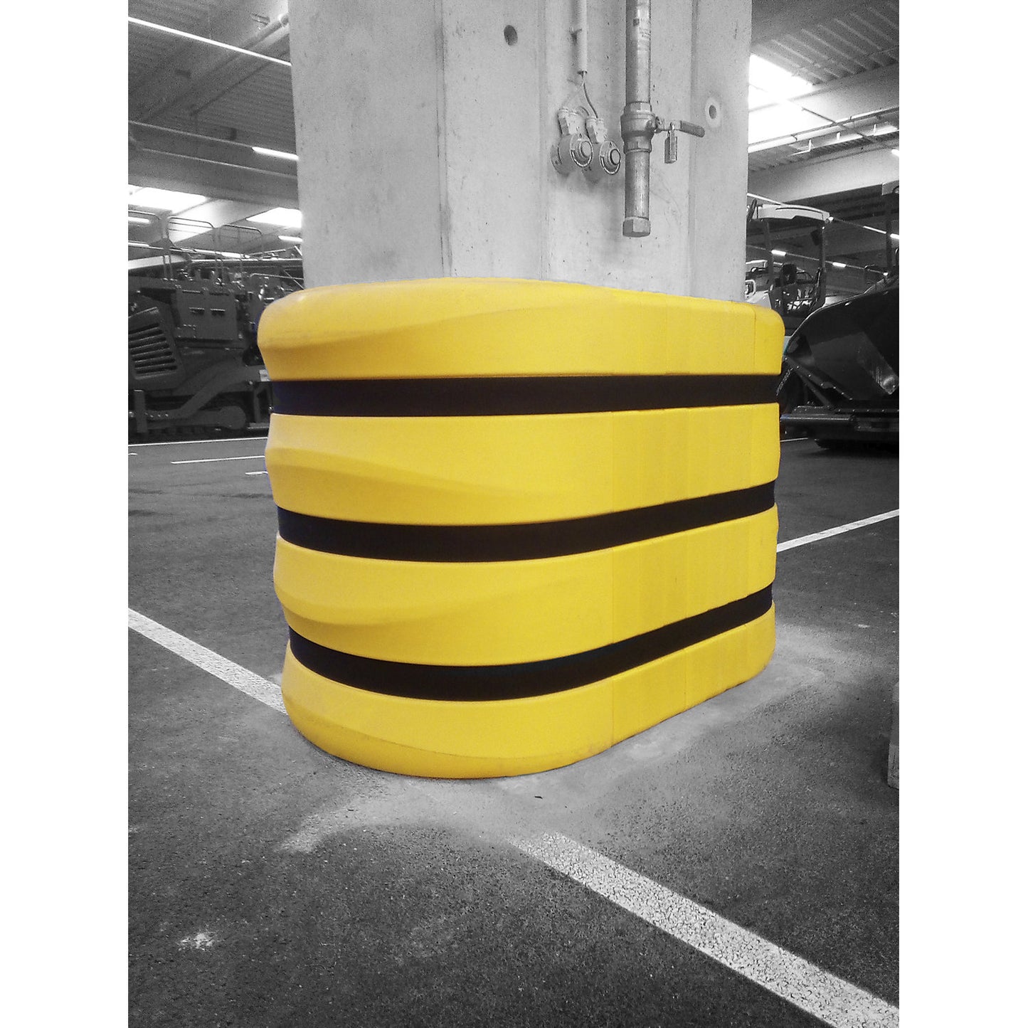 Extension element for column protection, height 1100 mm, yellow, for size 400 - 600 mm.