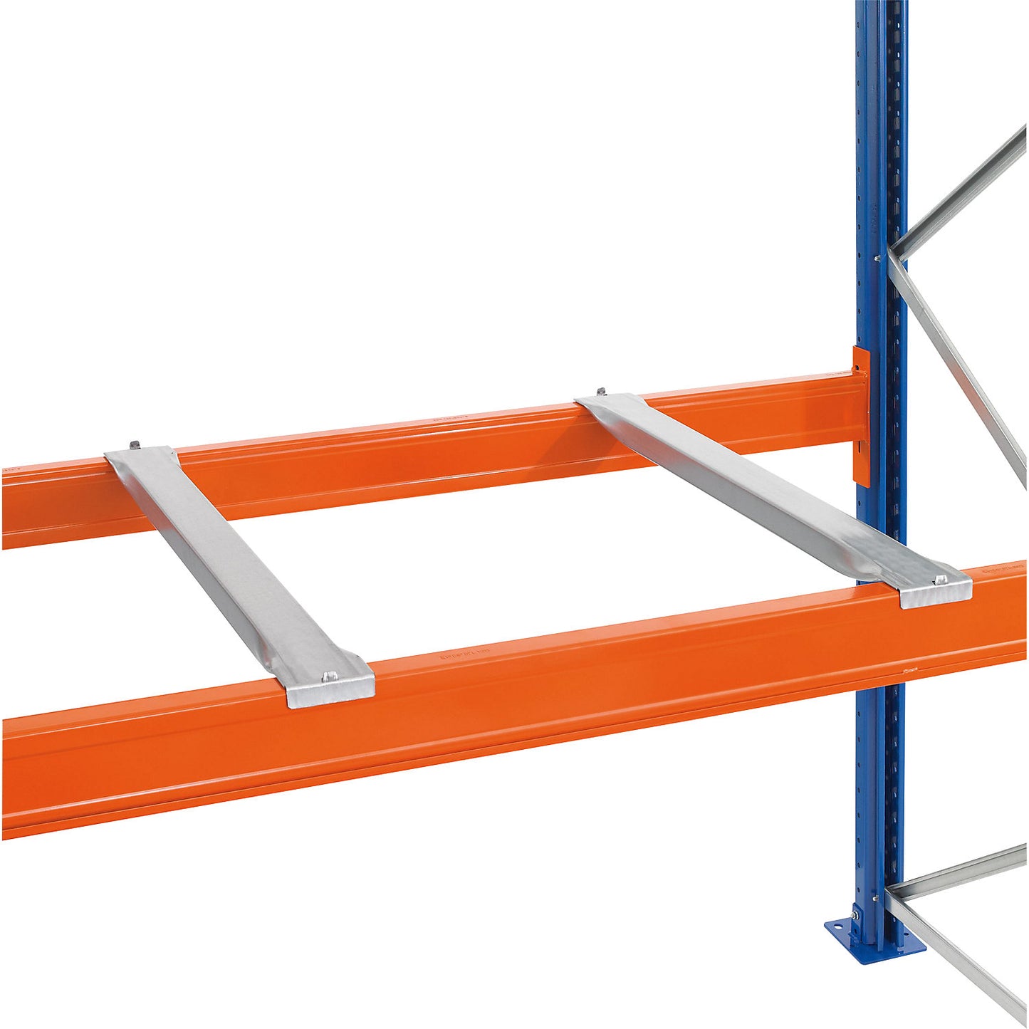 Depth supports, with flap, zinc plated, 1 pair, for frame depth 1100 mm.