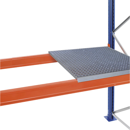 Mesh shelf, detached, for beam length 1350 mm, for shelf unit depth 1100 mm.