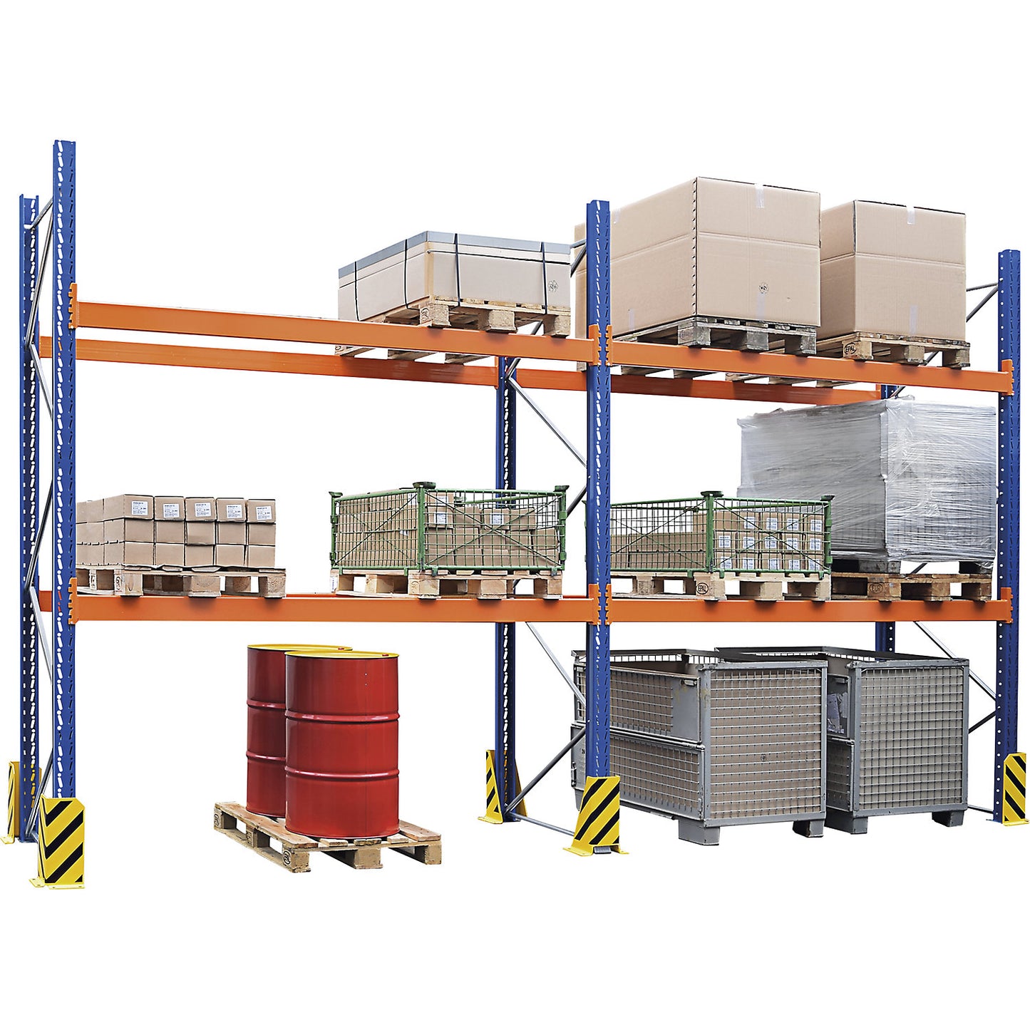 Pallet racking, complete shelf unit, HxWxD 3365 x 5700 x 1100 mm.