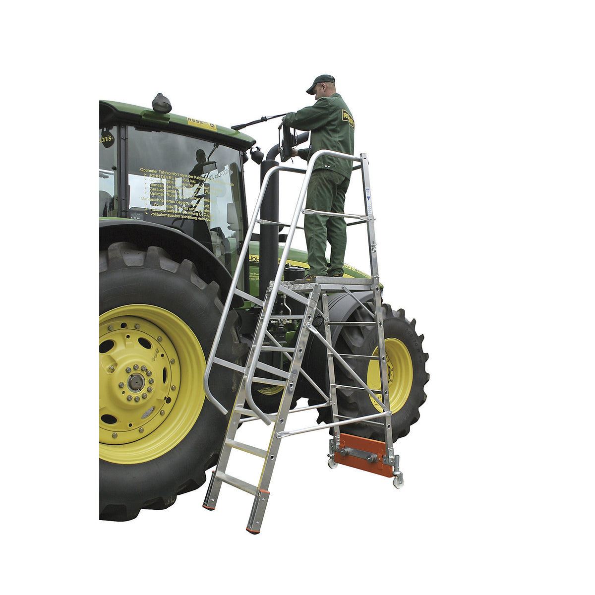 STABILO Vario compact aluminium mobile safety steps, for narrow aisles, width 820 mm, 7 steps.