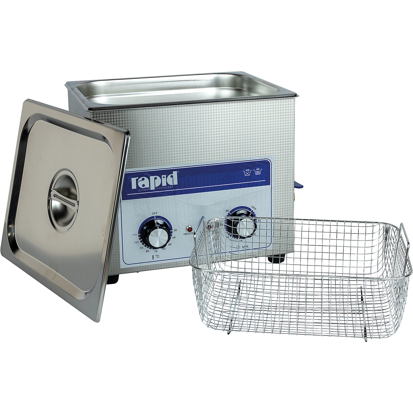 Ultrasonic cleaner with stainless steel cleaning trough, capacity 10 l, 1+ items.