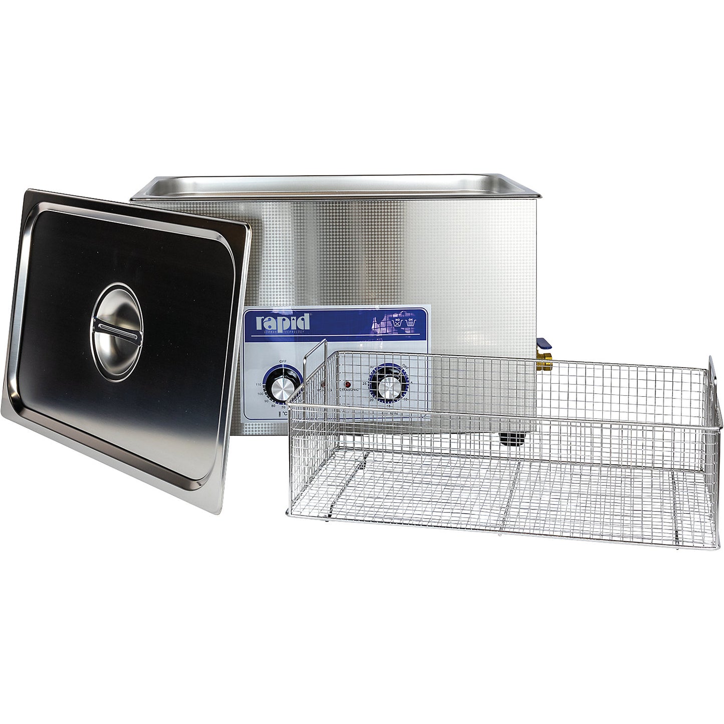 Ultrasonic cleaner with stainless steel cleaning trough, capacity 27 l, 1+ items.
