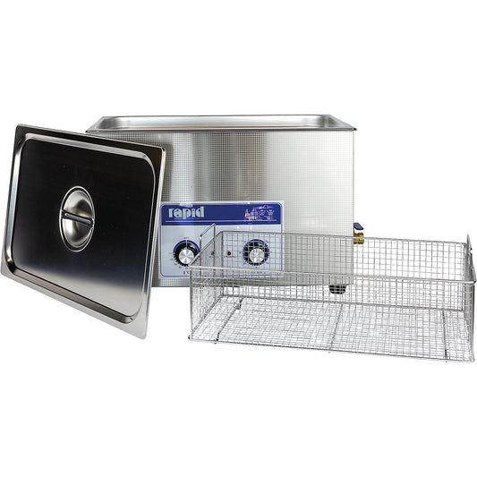 Ultrasonic cleaner with stainless steel cleaning trough, capacity 27 l, 1+ items.