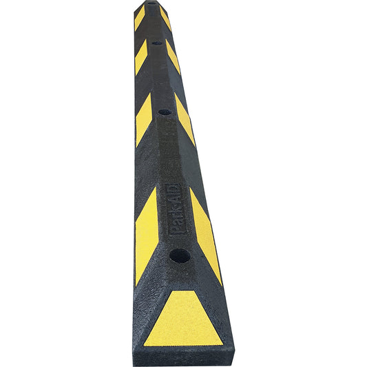 Park-AID® wheel stop, LxWxH 1800 x 150 x 100 mm, black / yellow.