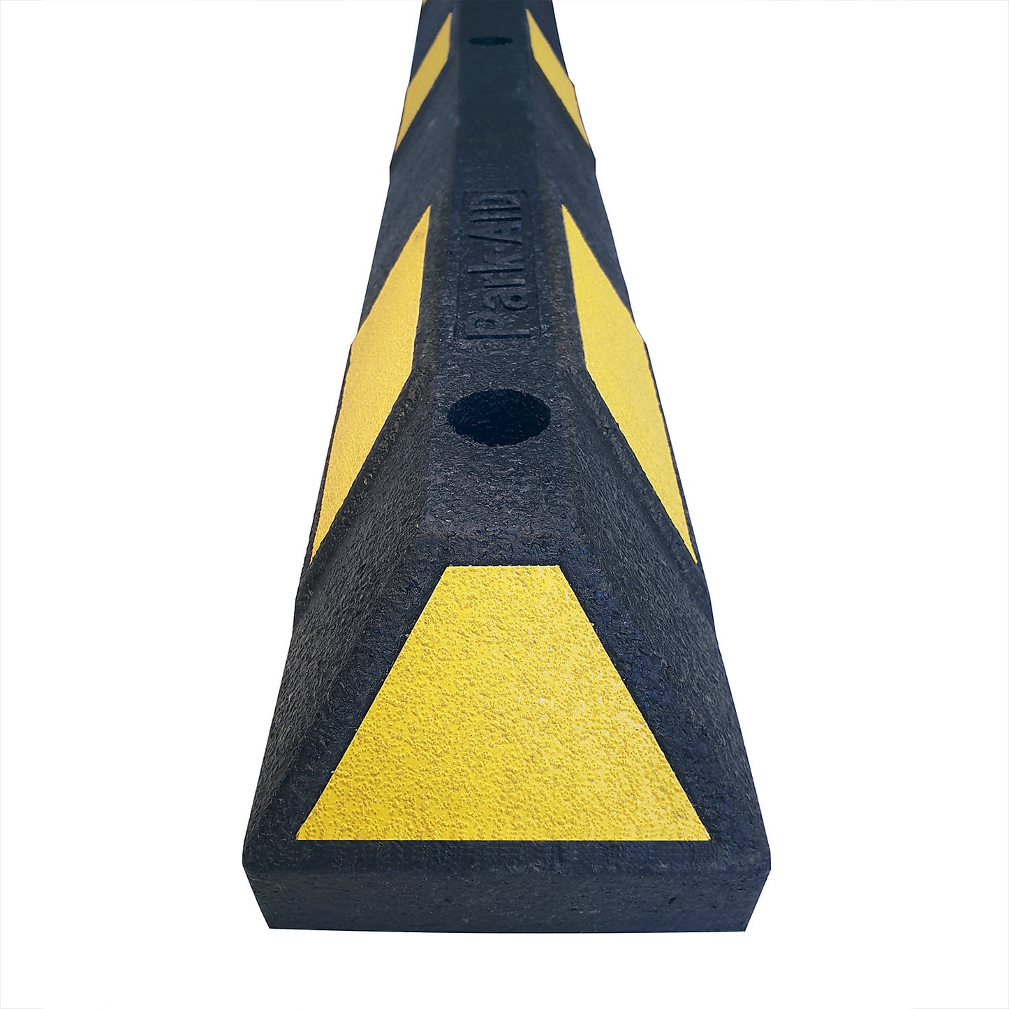 Park-AID® wheel stop, LxWxH 900 x 150 x 100 mm, black / yellow.
