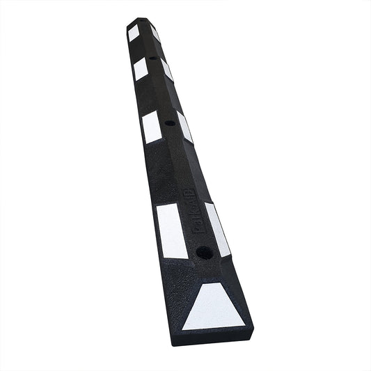 Park-AID® wheel stop, LxWxH 1800 x 150 x 100 mm, black / white.