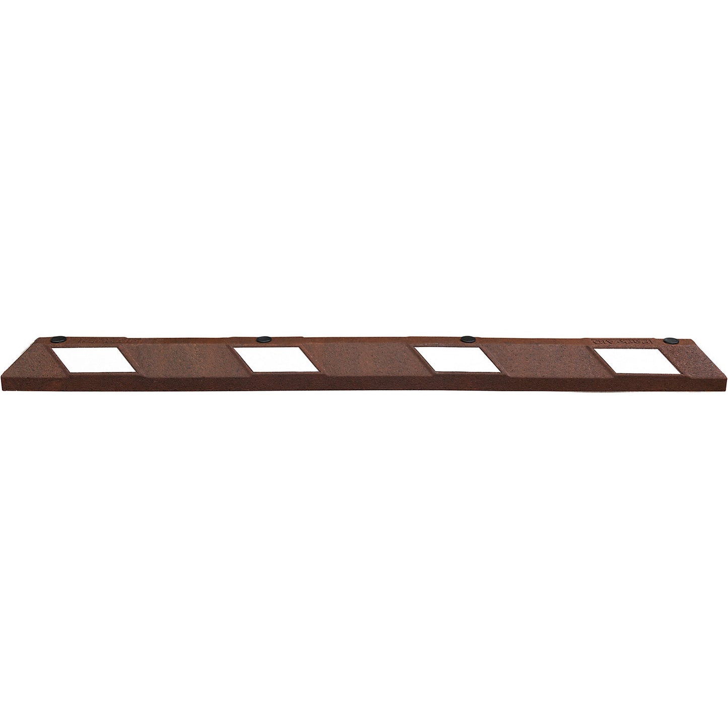 Park-AID® wheel stop, LxWxH 1800 x 150 x 100 mm, red brown / white.
