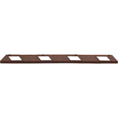 Park-AID® wheel stop, LxWxH 1800 x 150 x 100 mm, red brown / white.