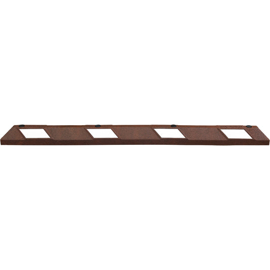 Park-AID® wheel stop, LxWxH 1800 x 150 x 100 mm, red brown / white.