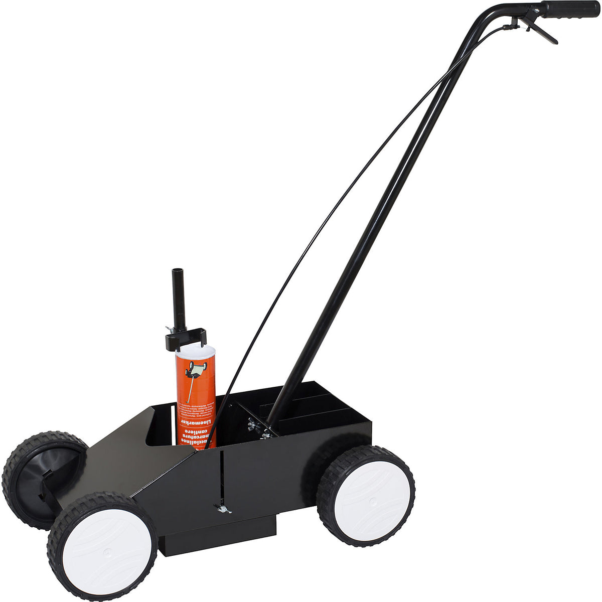 Paint marking cart BASIC, set with 1 yellow paint can and 12 additional paint cans, grey.