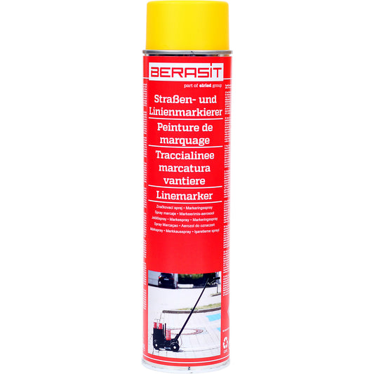 Marking spray, contents 600 ml, pack of 12 cans, yellow.