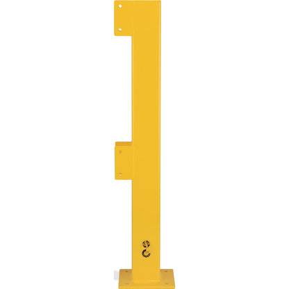 Posts for safety railing, for indoor use, 1000 mm high for 2 bars, end post.