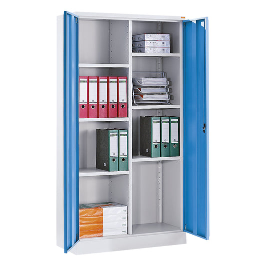 Venlo locker for cleaning products, 6 shelves, light grey / light blue.