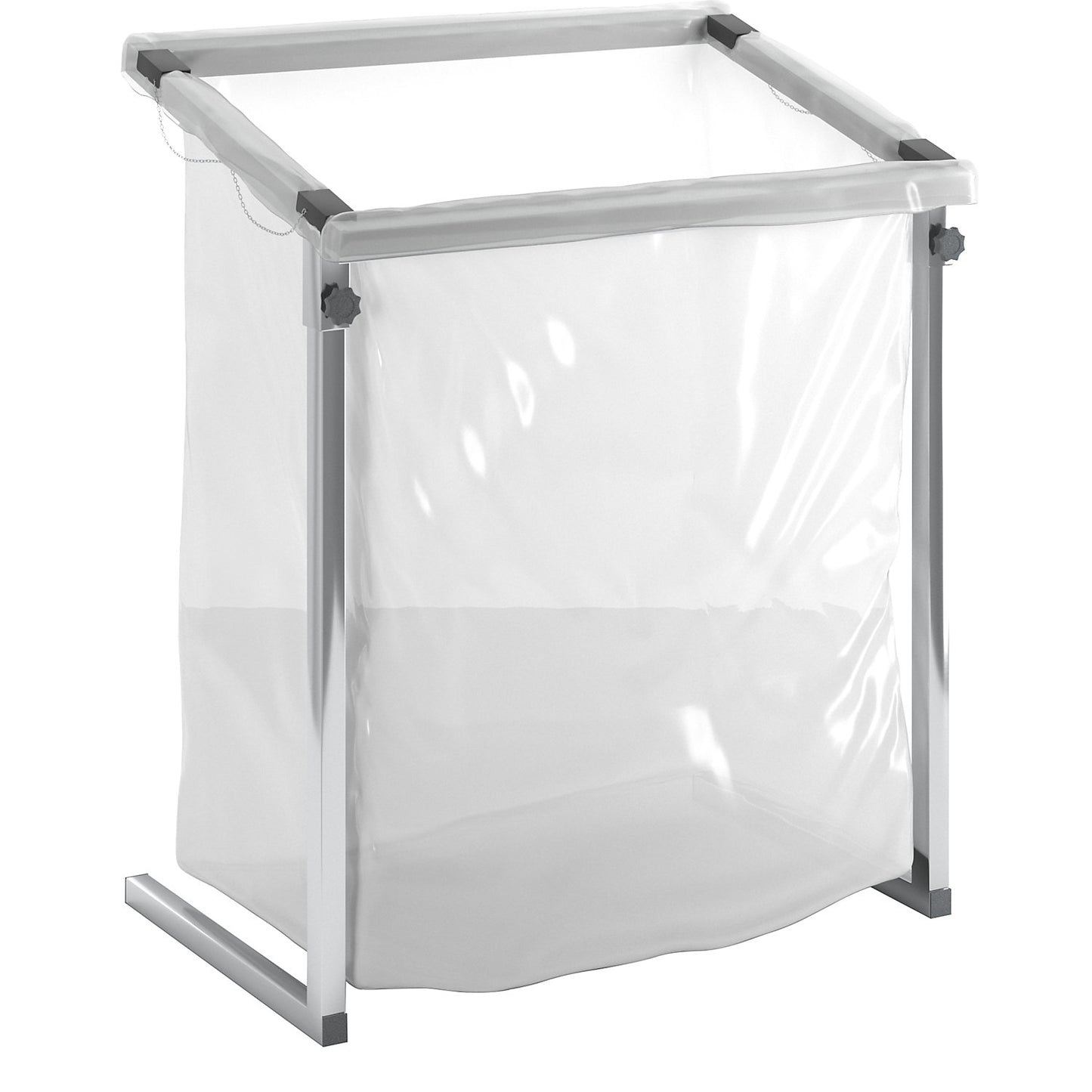 Large-capacity waste sack holder, for capacity 1000 l, stationary, made of square tubing.