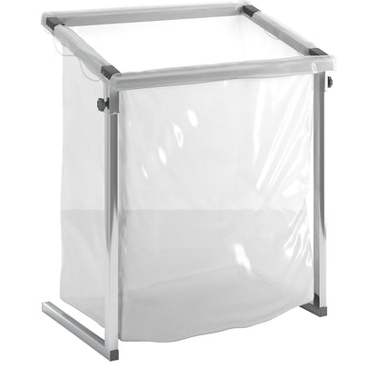 Large-capacity waste sack holder, for capacity 2500 l, stationary, made of square tubing.