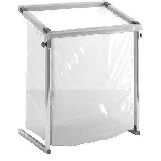 Large-capacity waste sack holder, for capacity 2500 l, stationary, made of square tubing.