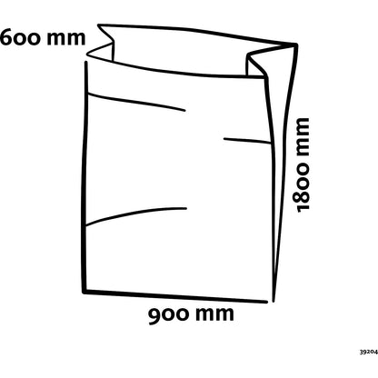 Large capacity waste sacks, LDPE, 1000 l, LxWxH 900 x 600 x 1800 mm, transparent, pack of 100.