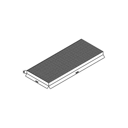 Zinc plated low profile steel sump trays, width 1000 mm, length 2500 mm, capacity 210 l.