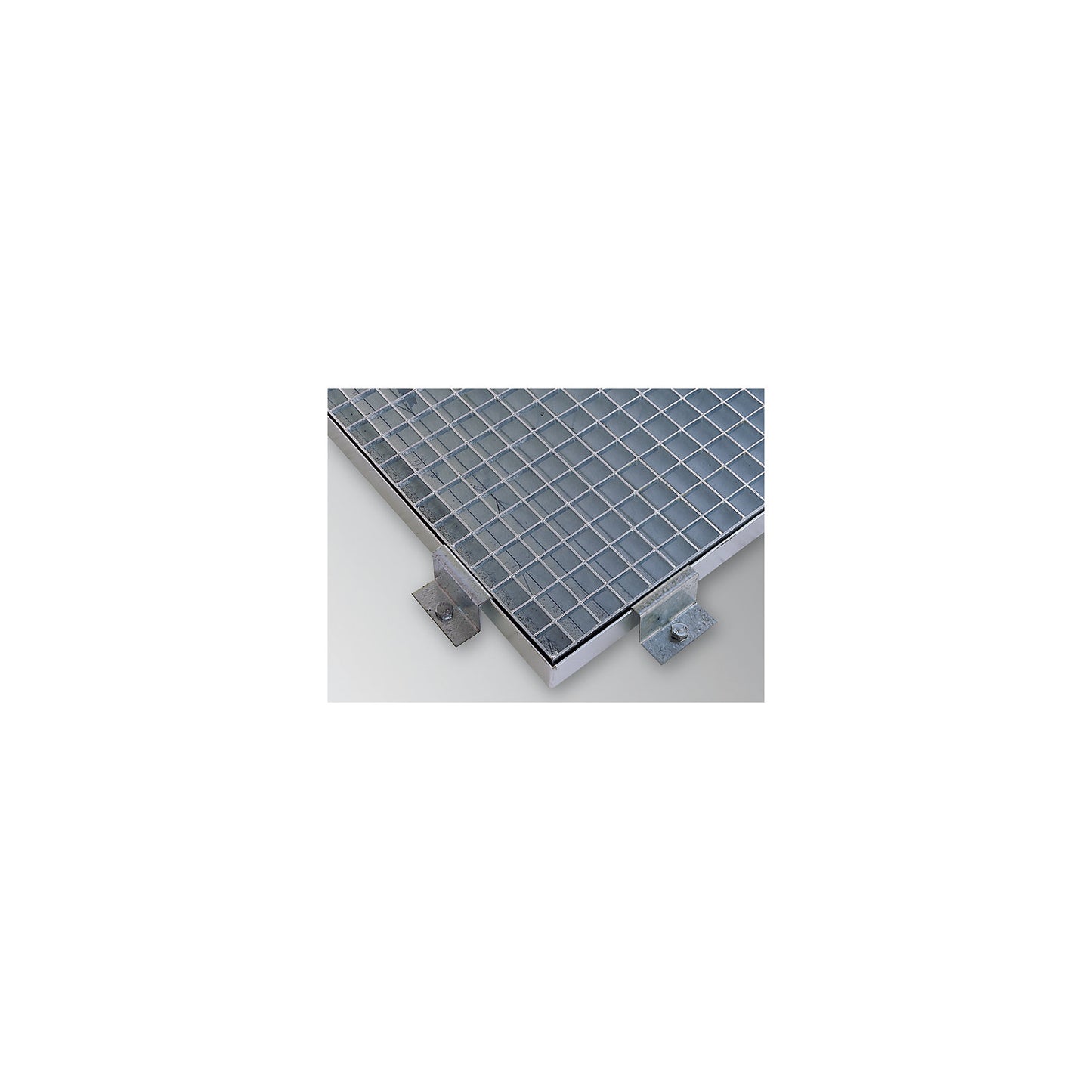 Edge connector for low profile steel sump tray, zinc plated, WxD 100 x 30 mm.