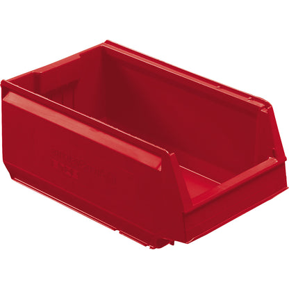 Open fronted storage bin made of polypropylene, LxWxH 350 x 206 x 150 mm, pack of 16, red.