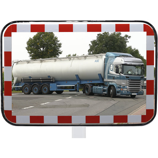 Acrylic glass traffic mirror, frameless model, WxH 600 x 400 mm.