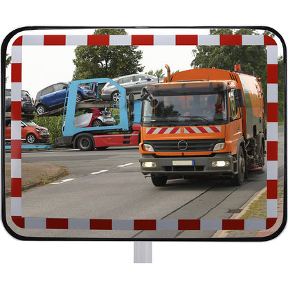 Acrylic glass traffic mirror, frameless model, WxH 800 x 600 mm.
