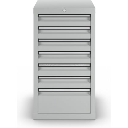 Drawer cupboard, HxWxD 900 x 500 x 500 mm, 6 x 100 mm drawers, 1 x 200 mm high drawer, light grey body and drawers.