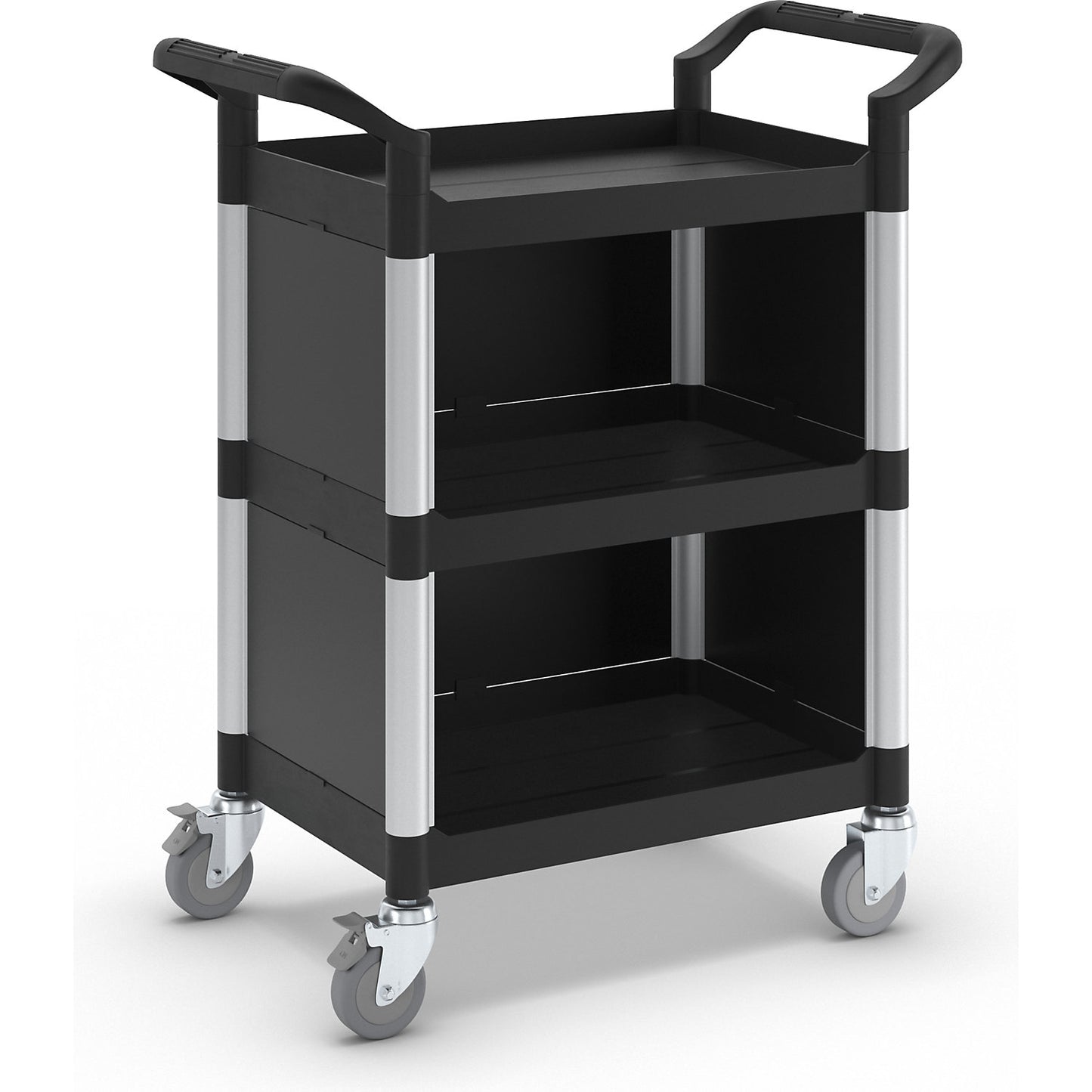 General purpose truck, with metal side panels, with 2 side panels, 1 rear panel, 3 shelves, LxWxH 850 x 480 x 1000 mm.