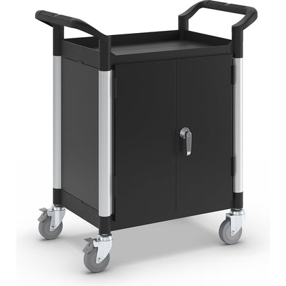 General purpose truck, with metal side panels, with 2 side panels, 1 rear panel, hinged doors, 2 shelves, LxWxH 850 x 480 x 950 mm.