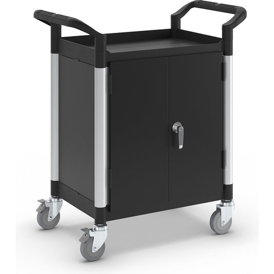 General purpose truck, with metal side panels, with 2 side panels, 1 rear panel, hinged doors, 2 shelves, LxWxH 850 x 480 x 950 mm.