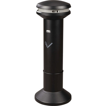 Pedestal ashtray made of zinc plated steel, capacity 25.4 l, Ø 400 mm, black.