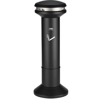 Pedestal ashtray made of zinc plated steel, capacity 25.4 l, Ø 400 mm, black.