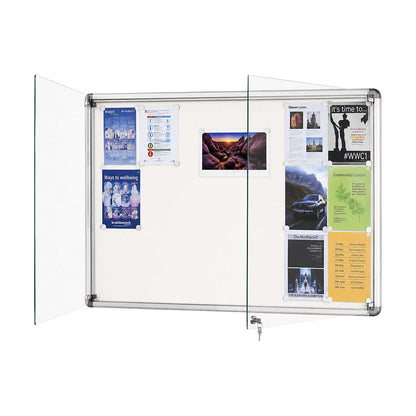 Display case, aluminium frame, for indoor and outdoor use, capacity 2 x A4 sheets, HxWxD 410 x 530 x 50 mm, round frame corners.