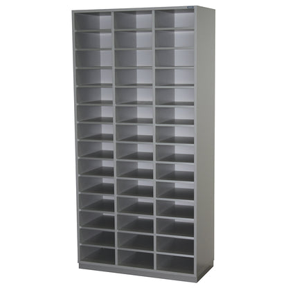 Sorting shelf unit, HxWxD 1864 x 913 x 420 mm, 42 x A4 compartments, light grey RAL 7035.