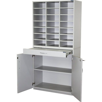 Sorting station, HxWxD 1864 x 913 x 440 mm, 21 x A4 compartments, light grey RAL 7035.