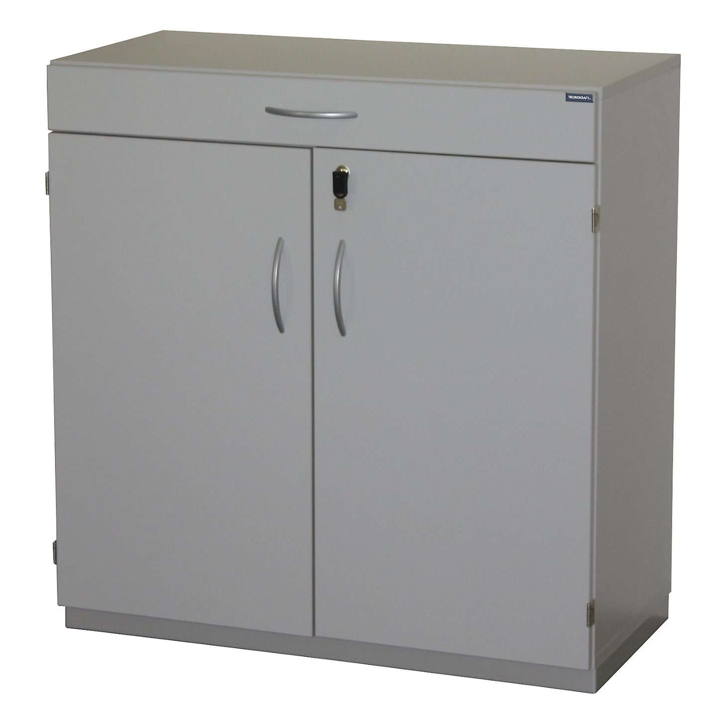 Equipment cupboard with sorting table, HxWxD 942 x 913 x 440 mm, lockable, light grey RAL 7035.