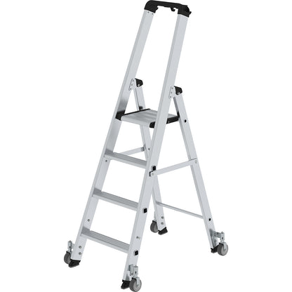 Step ladder, single sided, mobile model, 4 steps, platform height 930 mm.