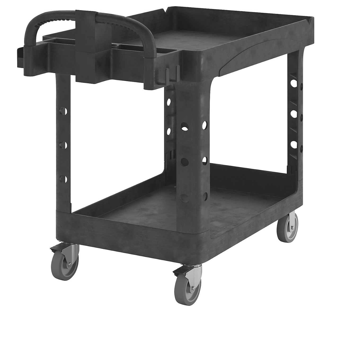 General purpose table trolley made of plastic, shelves with raised edges, LxWxH 1120 x 640 x 980 mm.