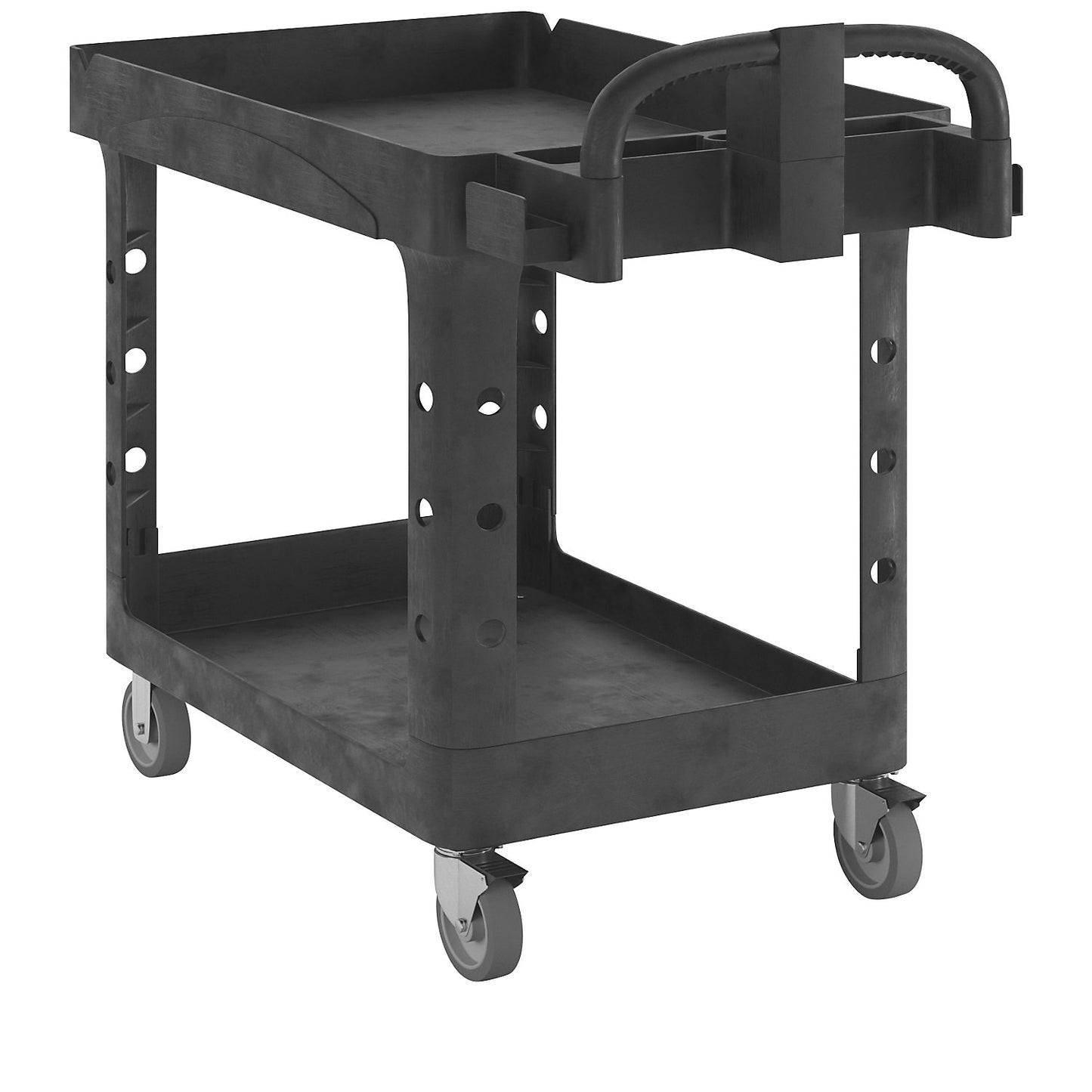 General purpose table trolley made of plastic, shelves with raised edges, LxWxH 1120 x 640 x 980 mm.