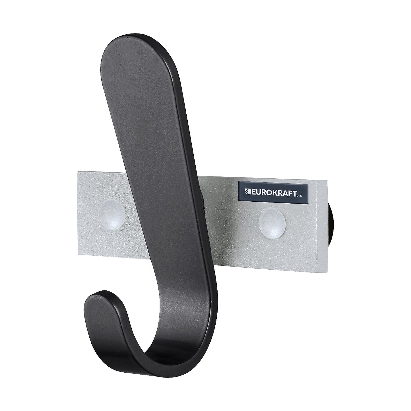 Coat rail, 1 coat hook, HxWxD 130 x 120 x 60 mm, pack of 2, hook colour black.
